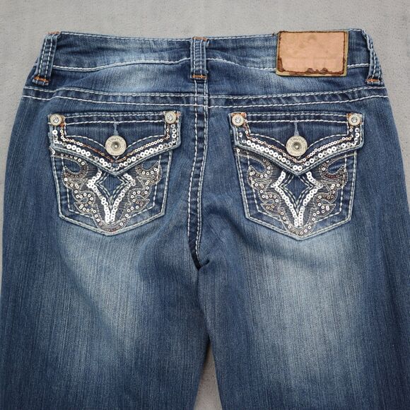 Truth Pants Womens 3 Blue Denim Flat Front Low Rise Fit Bootcut Pockets Jeans - Picture 16 of 16